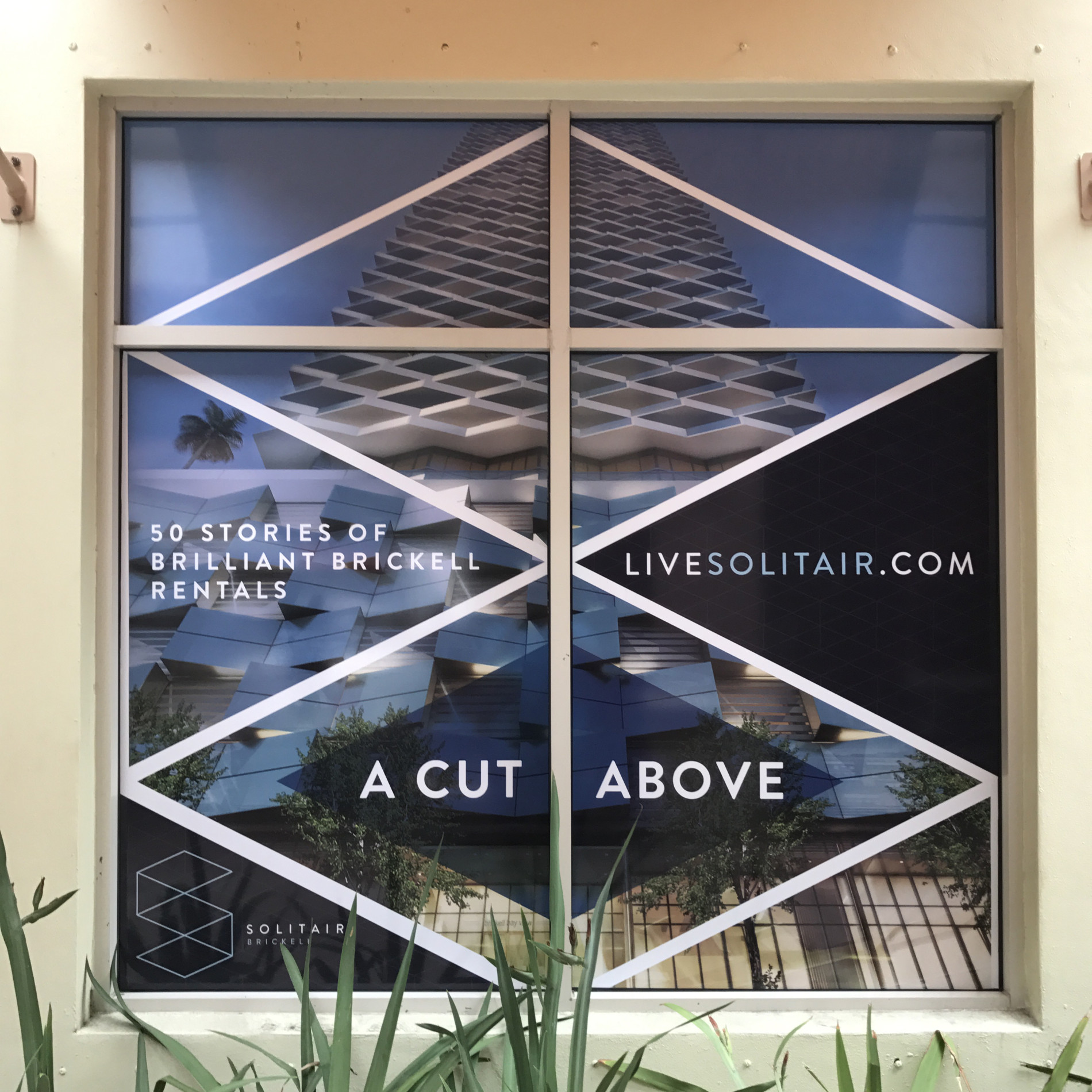 Highrise Building Banner Installation in Miami Florida.