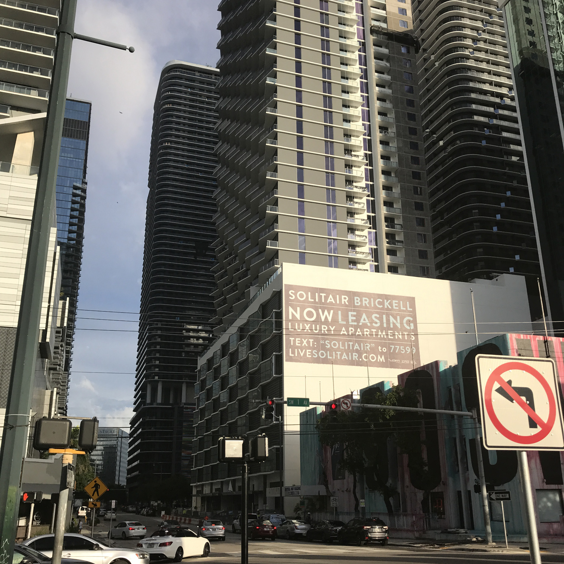Highrise Building Banner Installation in Miami Florida.